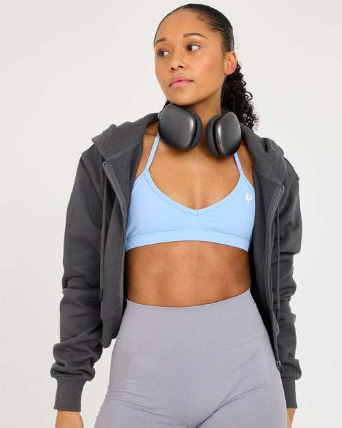 Sweat à capuche court zippé Core Classic